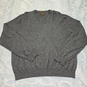 Tasso Elba Charcoal V-Neck Sweater